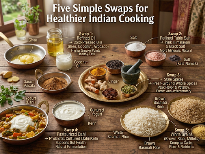 Five Simple Swaps for Healthier Indian Cooking