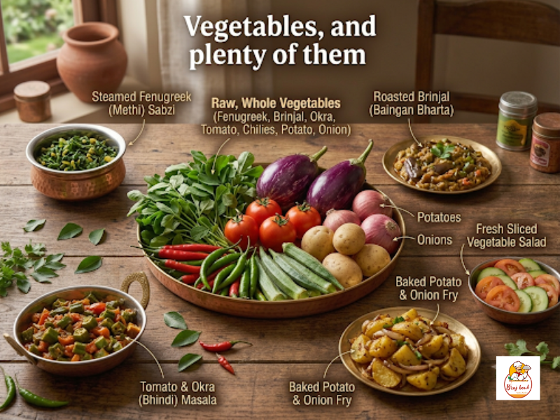 Vegetables, and plenty of them: